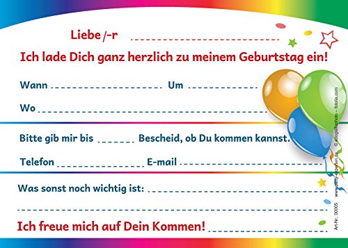 12 Einladungskarten zum Kindergeburtstag / Einladungen zum Geburtstag für Mädchen und Jungen „lustige Katzen und Hunde“ - 2