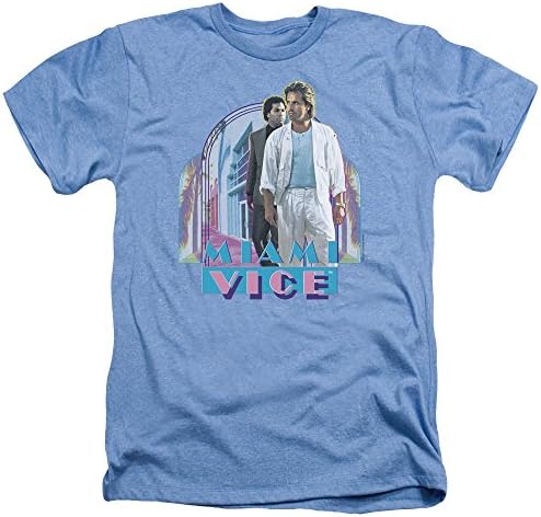 Miami Vice - Mens Miami Heat Heather T-Shirt, XX-Large, Light Blue