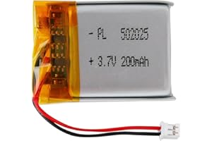 HOSIFIY 3.7V Lipo-Akku, 3.7V 200mAh 502025 Lithium Polymer Ionen mit 2P-PH-Anschluss mit 2.0 mm Rastermaß