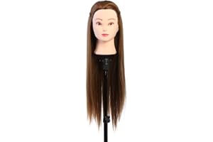 CUQUE Szalona główka treningowa, niezawodna, bezpieczna, nieplącząca się głowa manekina do makijażu, łatwa do czesania 60 cm, dla nauczycieli piękności, którzy zaplatają studentów kosmetyczki