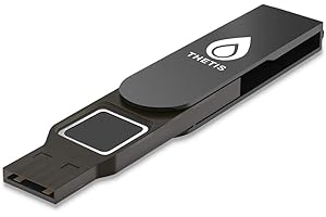 Thetis FIDO2 - Chiave di sicurezza per impronte digitali, USB A, autenticatore a due fattori, protezione multistrato, compatibile con Windows, MacOS, Gmail, Linux per Office Business, colore: nero
