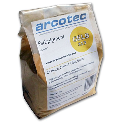 @tec Oxidfarbe-Pigment 1kg – Oxidpigment für Betonmasse, Putz, Gips – Farbe: gelb/ocker - 3