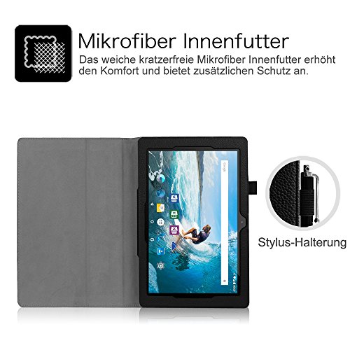Fintie Odys Rapid 10 LTE Hülle Case – Slim Fit Folio Premium Kunstleder Schutzhülle Tasche Etui Smart Cover mit Ständerfunktion für Odys Rapid 10 LTE 25,7 cm (10,1 Zoll) Tablet-PC, Schwarz - 6