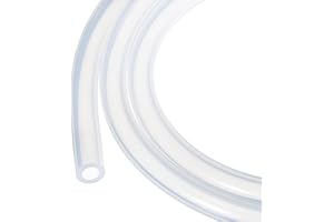 Rebower Tubo de Silicona de 1 Metro (3.3 Pies) de Longitud 8mm ID Y 12mm OD Transparente para Uso Industrial en Bombas Sifonado Drenaje Riego Y Elaboración de Cerveza
