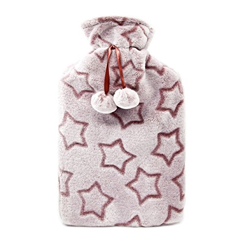 Preisvergleich Produktbild Cassandra Wärmflasche in superweicher Fleece abnehmbarer Bezug. Mond und Stern Designs. britischen Norm bs1970 / 2012. 5 Jahre Garantie. Farbe erhalten variiert. 1,8 Liter X