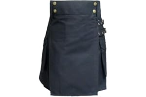 Tartanista Ladies 19" (49cm) Black Cotton Utility Length Kilt Skirt