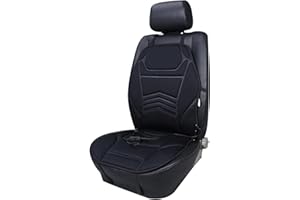 NIDONE Housse de siège de voiture chauffante 12 V, coussin siège voiture stéréoscopique 3D avec crochets fixes et fond antidérapant, protection universelle contre la surchauffe, coussin chauffant pour