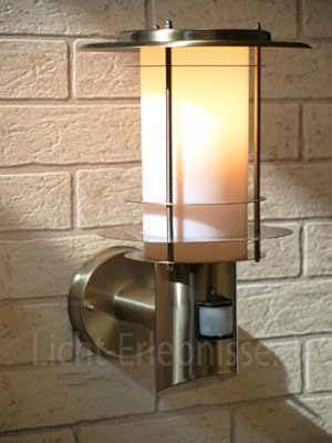 IR WandAußenleuchte mit Bewegungsmelder Edelstahl IP44 Außenlampe