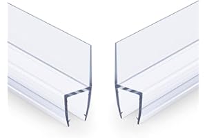 SKYPRO Paquete de 2 tiras de sellado de puerta de vidrio tipo H de 2 metros, tira de silicona para tina, ducha, burlete de borrador, oficina, balcón, puerta y ventana (10 mm)