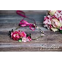 Blumenkranz Blüten Braut Frisur Hochzeit Boho A2