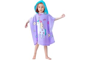 ‎BIQIQI BIQIQI Handtuch Kinder mit Kapuze, Mikrofaser Badetücher Kinder Badeponcho Strandtücher Badetuch Duschtücher Ultra Weich und Saugfähig Badehandtuch für Strand Schwimmbad Mädchen Jungen 2-8 Jahre