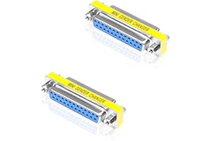 iYueMps Adaptateur DB25 Femelle vers Femelle, changeur de Genre RS232 D-SUB 25 pin connecteurs pour Transfert de données -2pcs