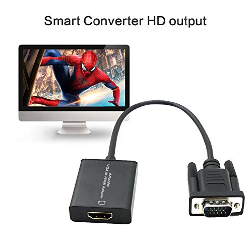 VGA auf HDMI Konverter AMALINK VGA zu HDMI Konverter Adapter mit 3,5 mm Audio für Computer Pcs - 5