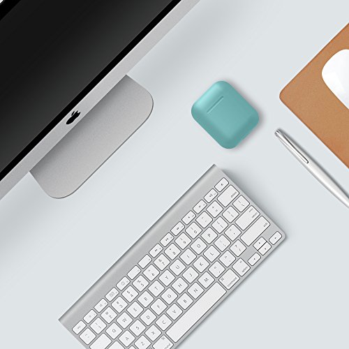 AirPods Case Protective  FRTMA Silicone Skin Case with Sport Strap for Apple AirPods  Ice Sea Blue