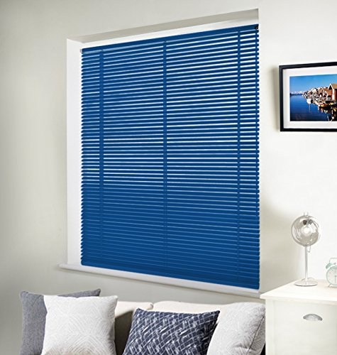 Aluminium Jalousie nach Maß, hochqualitative Wertarbeit, alle Größen und 28 Farben verfügbar, Maßanfertigung, für Fenster und Türen, Alu Jalousien, Schalusie, Fenster, Schalosien, Decken und Wandmontage (Blau, Höhe: 100cm x Breite: 40cm) - 2