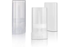 COSIDEA 25 unidades vacías de 15 g ovalado para bálsamo labial tubo desodorante contenedor 15 ml tubo de lápiz labial (transparente)