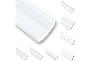 MDEKOR NC40 Moulures de plafond en polystyrène XPS - 50 m - Moulures décoratives - Baguette de finition blanc - 30 x 30 mm - En polystyrène