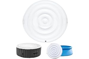 SUNSIOU Couvercle de Bain à Remous, 135CM Couverture De Spa Gonflable avec Poignée, Couverture De Spa pour Bain À Remous, Économie D'Énergie, pour La Protection du Bain à Remous (Rond-135CM)