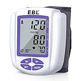 EBL Mini Wrist Blood Pressure Monitor with LCD Display and Heart Rate Detection, Portable Blood Pressure Monitor,120 Memories for 4 Users
