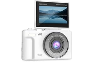 PRIXTON Cámara Digital Xplorer DV900, WiFi, App Móvil, Pantalla Giratoria LCD, Resolución 4K, 64MP, 9 Funciones de Cámara, Batería extraíble Recargable, Autonomía 1,5h, Tarjeta SD hasta 256GB, Blanco