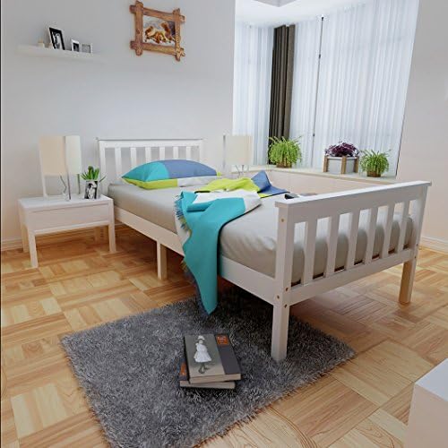 3FT Solid Pine Single Bed in White Wooden Frame