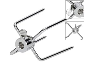 TUYEHO 2 Stück Edelstahl Rotisserie Fleischklammer Fleischgabeln für Grills, multifunktionale Grillgabel Grillspieß für Den Außenbereich von Drehspieß Grillspieß 10 mm und Kleiner