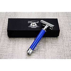 Men's Shaving De Safety Razor in Blue. Perfect for Deep Clean Shave. Comes in a Designer Box. - Image 2