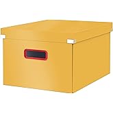 Leitz Click & Store Medium Storage Box, Foldable A4 File Box with Lid, Premium Strong Cardboard Container for Home/Office Fil