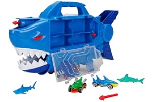 Teamsterz Beast Machines Shark Destroyer Ensemble Comprenant 2 véhicules moulés sous Pression, 2 Figurines de Requin, 3 Missiles, Lanceur de Missiles et Rangement pour jusqu'à 8 Voitures, étui