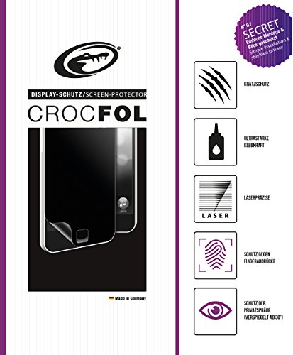 CROCFOL SECRET 5K HD Schutzfolie für das Apple iPad Air / Air 2. Schutz der Privatsphäre (PRIVACY-COATING) und Schutz gegen Fingerabdrücke (ANTI-FINGERPRINT), sowie Stoßabweisend (SHOCK-PROOF). 3D Touch Folie für das Original Apple iPad Air / Air 2. Hergestellt in Deutschland.