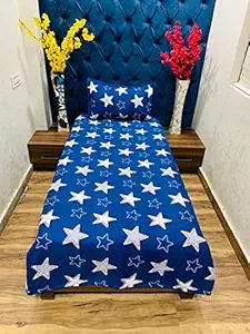 MIL Furnishings Cotton Feel Single Bedsheet with 1 Pillow Cover 60