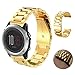 Produktbild Dokpav® Garmin Fenix 3 Uhrenbänder Uhrenband Stellbar Edelstahl Armband ErsatzBand Mit Drei Wulst Steinschleuder Schnalle Design für Garmin Fenix 3 Smartwatch - Golden