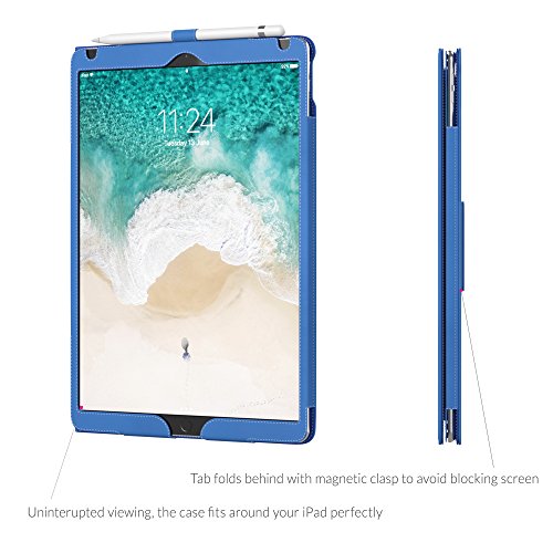 iPad Pro 12.9 (2017) Hülle Blau , Snugg Leder iPad Pro 12.9 (2017) Schutz Klapphülle Case Cover [Lebenslange Garantie] mit Ständer für Apple iPad Pro 12.9 (2017) - 5