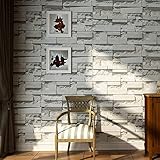 🍁 Sentido fuerte del impacto visual: papel pintado tridimensional de los ladrillos de imitación 3D, cóncavo y convexo, visión impactante.