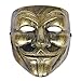 Produktbild CMFashion Luxus V Wie Vendetta Maske Guy Fawkes Anonymous Replika Demo Anti Mask in Gold-Bronze