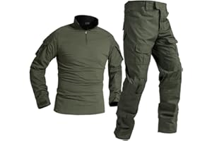 Uugood Combat Shirt Pant Tactical Anzüge Armee Militär T-Shirt Paintball Ausrüstung Taktische Kleidung Bundeswehr Langarm Multicam Uniform für Airsoft Paintball Jagd