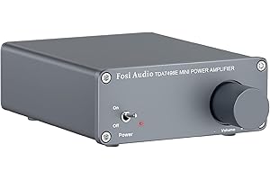 Fosi Audio TDA7498E 2-kanałowy wzmacniacz audio stereo mini Hi-Fi klasa D zintegrowany wzmacniacz do głośników 160 W x 2 + zasilacz brytyjski 24 V