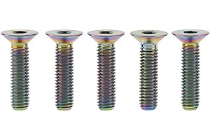 Yaruijia Tornillo de titanio DIN7991 M6 x 10 12 15 20 25 30 35 40 45 mm, cabeza avellanada, tornillos hexagonales, paquete de 5 (M6 x 25 mm, arco iris)