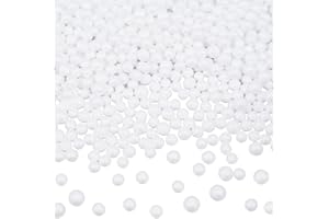 SOFPLATE 28G 7mm A 9mm Piccole Perle di Schiuma Bianca Perle di Schiuma Mini Rotonde Lisce Artigianato Polistirolo Vaso Riempimento Sacchetto di Fagioli Riempimento Perlina per Arte Artigianato Fai Da
