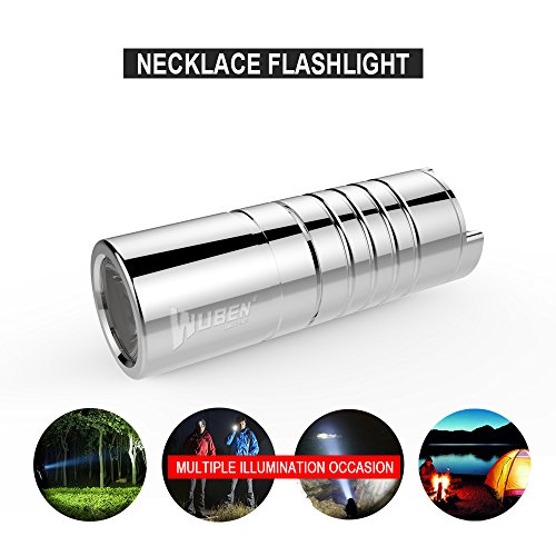Wuben G339 Mini-Taschenlampe Leistungsstarke 130 Lumen Wasserdicht wiederaufladbar per USB zoombarer Spot 2 Modi XP-G2 LED Edelstahl versilbert - 6