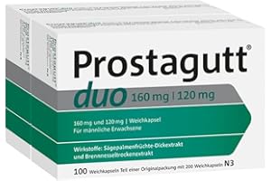 ‎PROSTAGUTT Prostagutt duo 160 mg | 120 mg Weichkapseln – Pflanzliches Arzneimittel zur Verringerung des Harndrangs bei gutartiger Prostatavergrößerung – 200 Weichkapseln