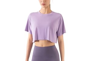 Hanyomo Donna Fitness Allenamento Top Corto Manica Corta Yoga Magliette Atletico Running Magliette Sportive