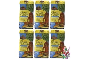 MARKE : YOAXIA 6er Pack - TRS [ 6x 1kg ] Reines Kichererbsen Mehl ohne Zusätze | PURE GRAM FLOUR + ein kleiner Glücksanhänger gratis