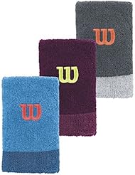 Wilson Extra Wide W Muñequera de Tenis, Hombre, Azul (Blithe / Deep Water Wil), OSFA
