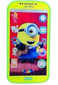My Talking First Learning Kids Mobile Smartphone with Touch Screen and Multiple Sound Effects, Along with Neck Holder for Boys & Girls - Multi Color Random Design