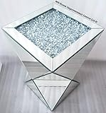 Espejo brillante. MHHIC - Mesa Auxiliar con Espejo (31 x 31 x 51 cm), Color Plateado