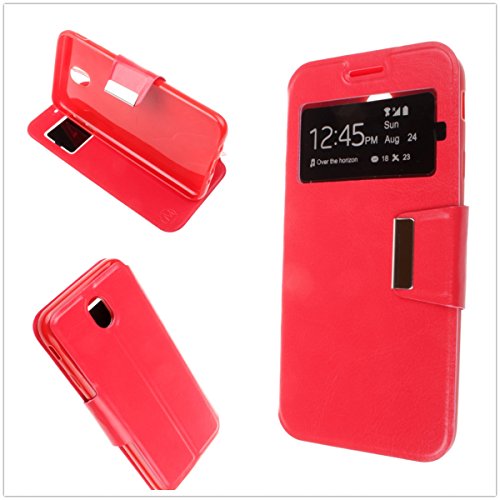 Misemiya    Funda Samsung Galaxy J7 2017 - Funda Solo  Libro View Sporte Rojo