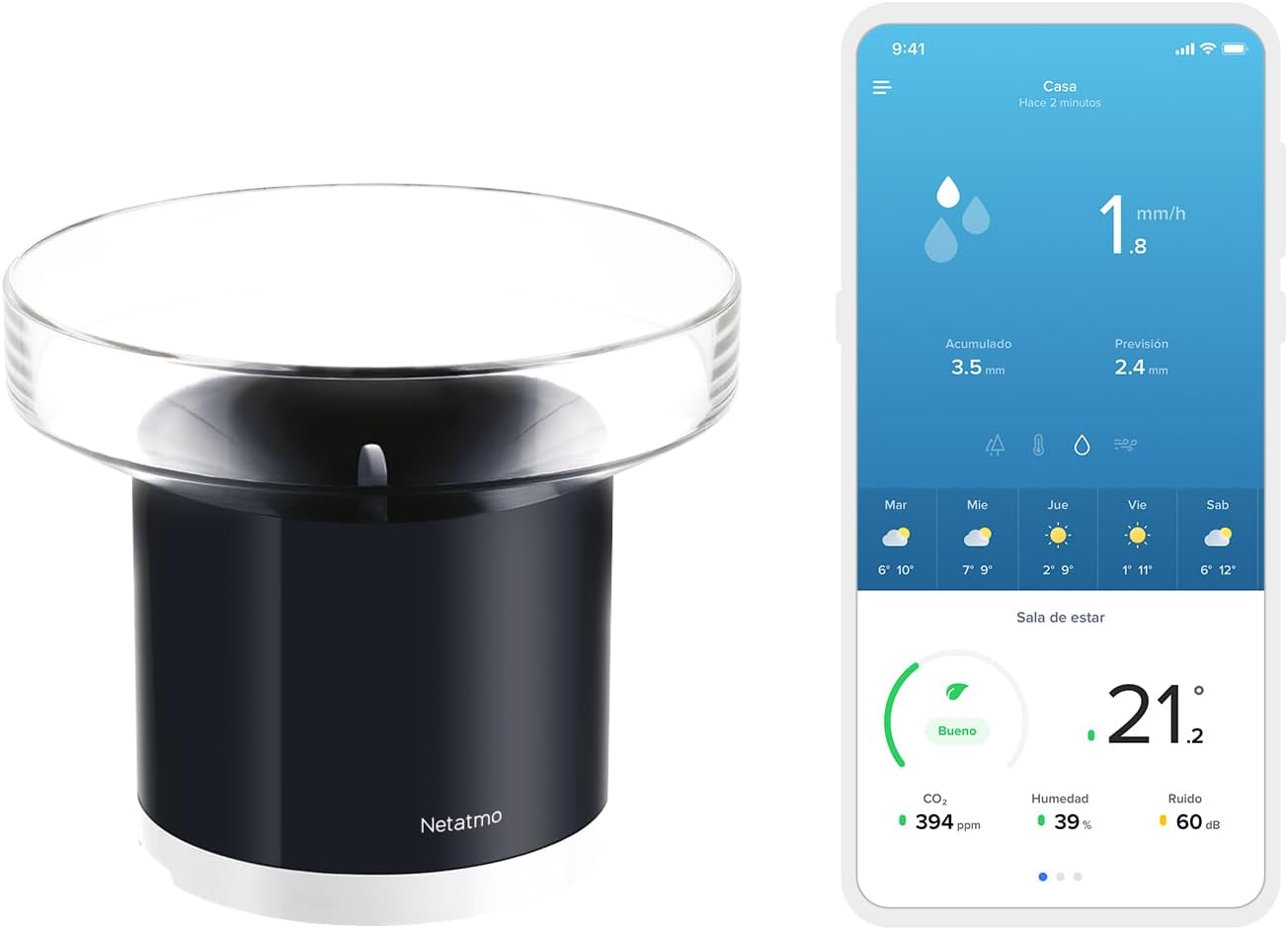 Netatmo Pluviómetro Inalámbrico para la Estación Meteorológica, NRG01-WW