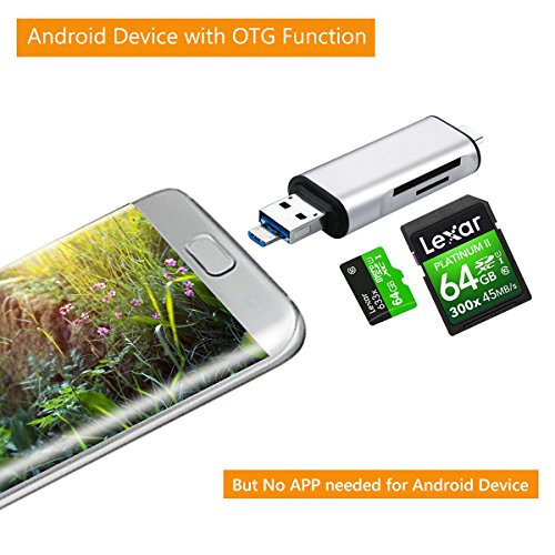 Philonext 3 in 1 lettore di schede di memoria USB C (Silver)