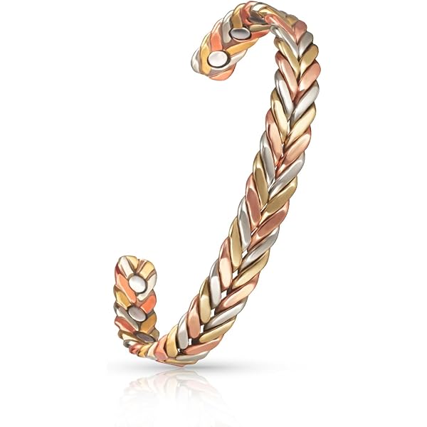 YINOX Bracciale Magnetico Donna In Titanio – 17 Magneti NdFeB, 19,5 Cm, Design Semplice, Confezione Regalo - 5